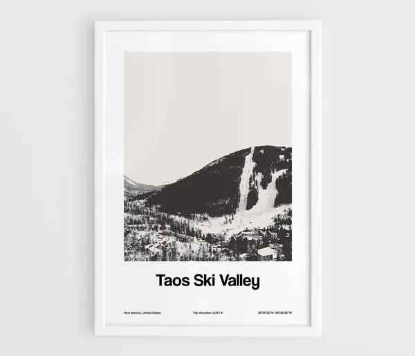 Taos Ski Valley New Mexico Custom Minimalist Travel Poster