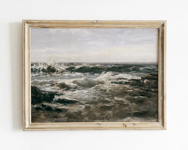 Vintage Ocean Seascape Art Print, Antique Style