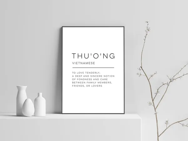 Thuong Definition Poster Print, Modern Word Design