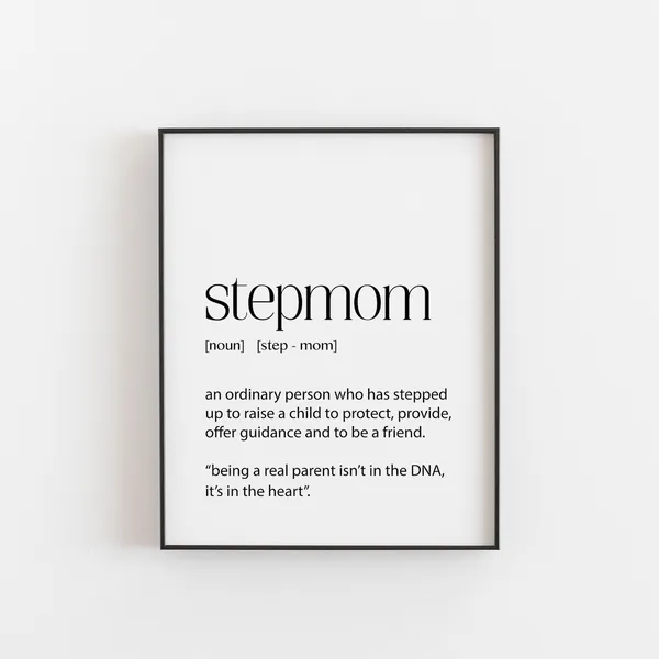 Stepmom Gift Definition Art Print, Wedding Gift