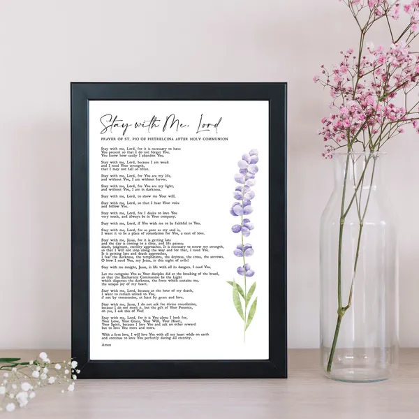 Padre Pio Prayer, Stay With Me Lord Religious Print