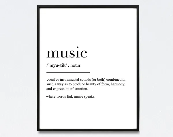 Minimalist Music Definition Poster Print