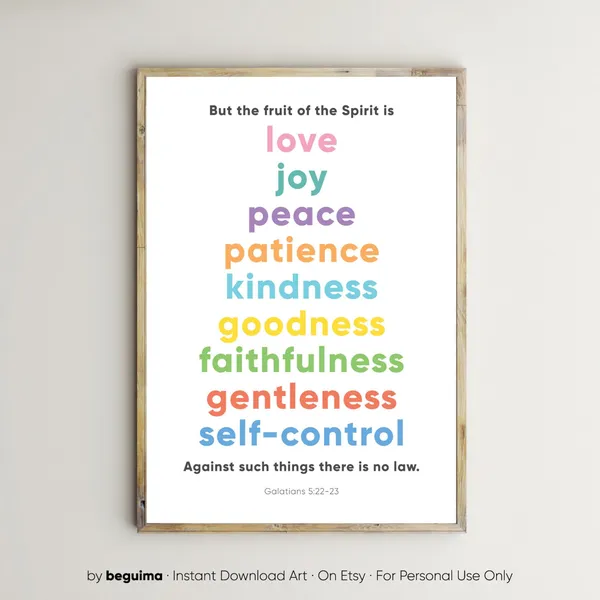 Fruit Of The Spirit Bible Verse Scripture Art Print