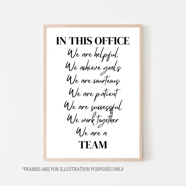 Office Inspirational Words Wall Art Print