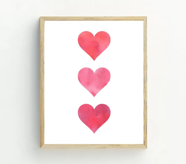 Heart Print Valentines Day Heart Wall Art