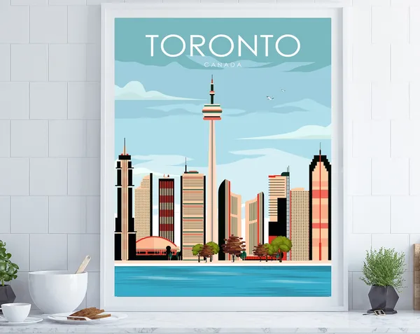 Toronto Retro Travel Poster, Canada Wall Art