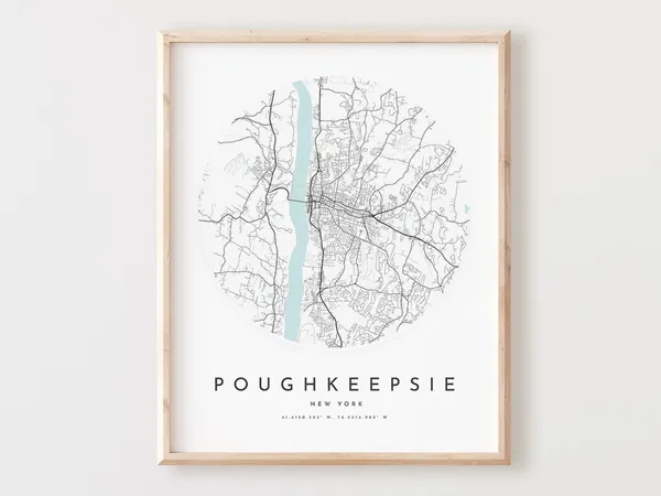 Poughkeepsie NY Minimalist Map Art Print