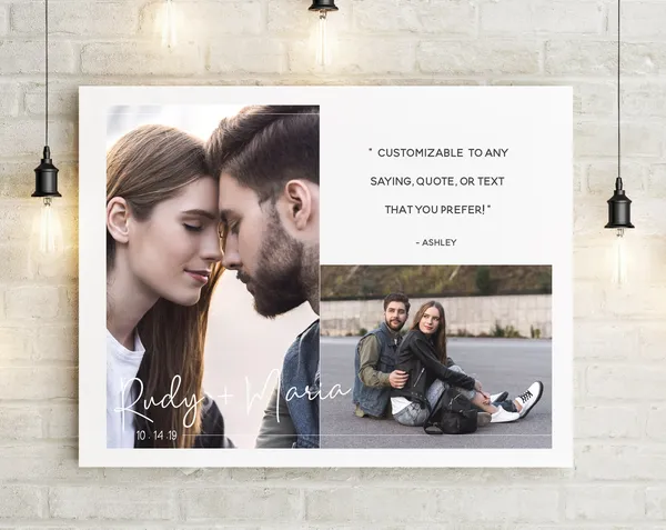 Personalized Couple Collage Photo, Memory Keepsake