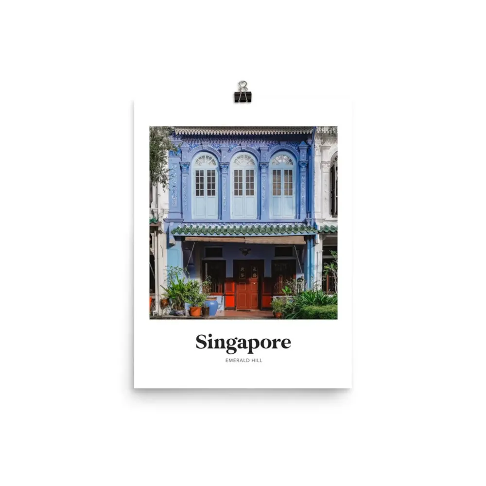 Singapore Print, Emerald Hill Shophouses Travel Poster - Image 2
