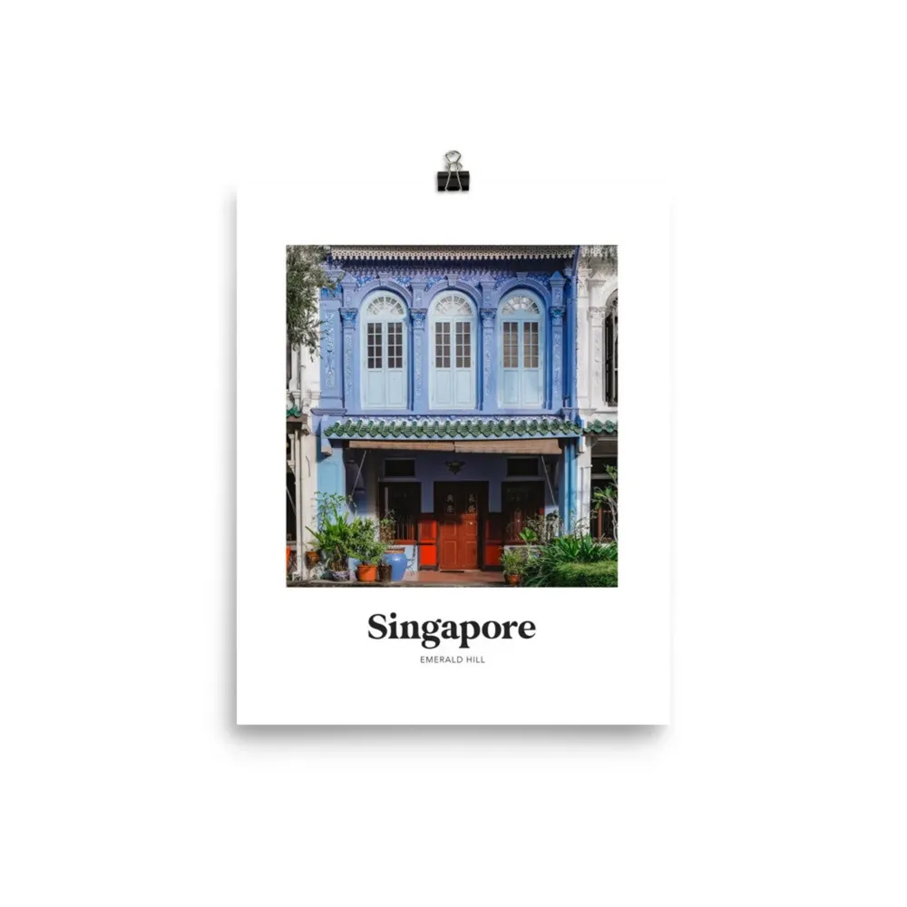 Singapore Print, Emerald Hill Shophouses Travel Poster - Image 3