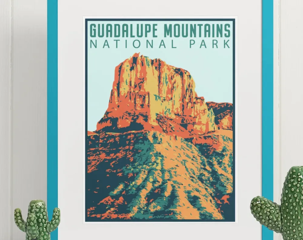 Guadalupe Mountains National Park Vintage Travel Poster