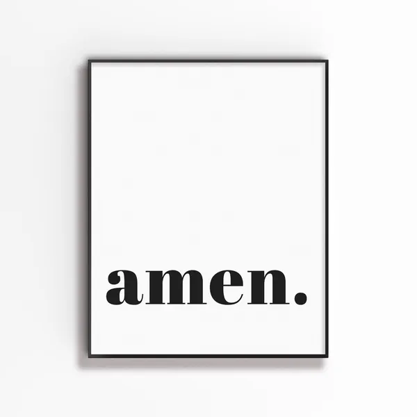 Amen Minimal Christian Bible Verse Wall Art Print
