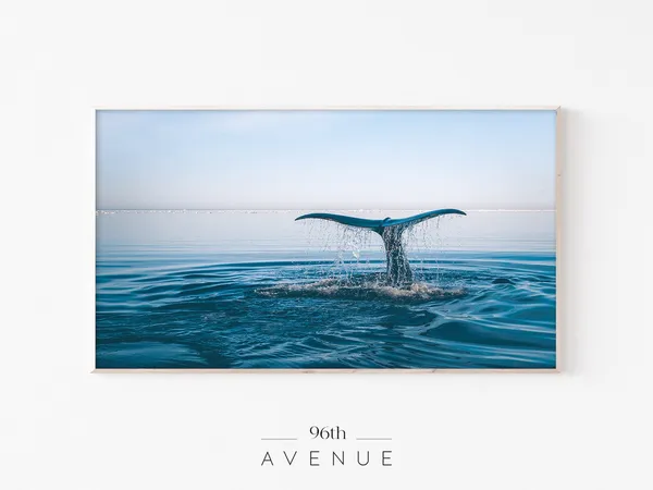 Whale Tail Coastal TV Art Print