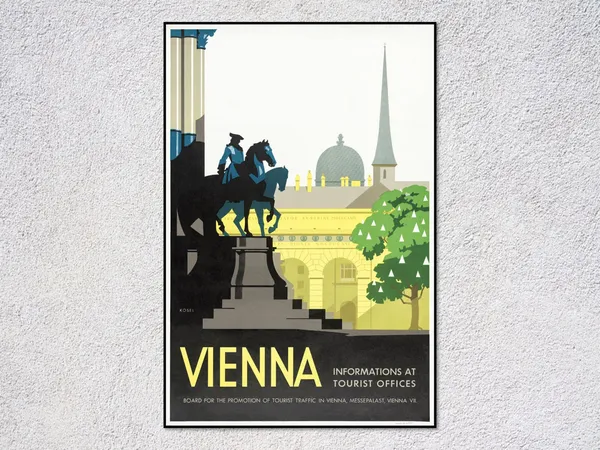 Vienna Austria Vintage Travel Poster, Retro Tourism