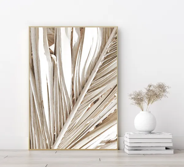 Palm Leaf Botanical Art Print, Tropical Wall Art