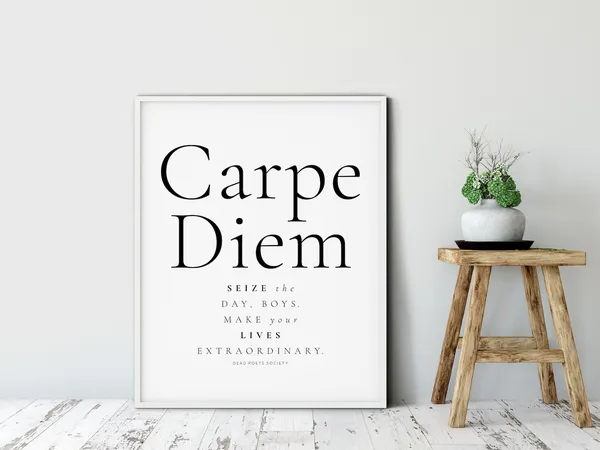 Dead Poets Society Carpe Diem Movie Quote Poster
