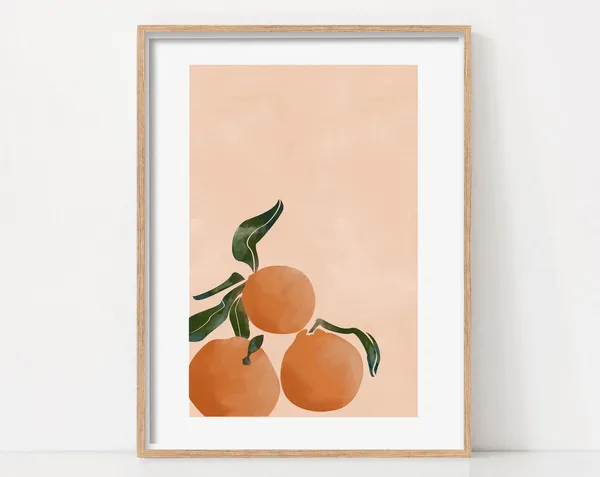 Citrus Botanical Print, Mid-Century Modern Art Print