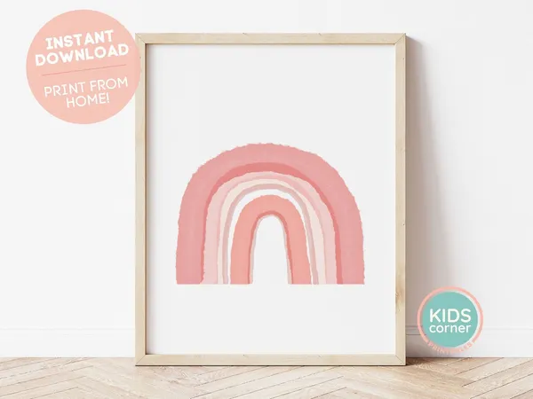Rainbow Wall Art, Rainbow Nursery Decor Art Print