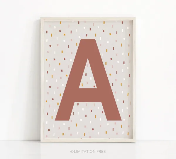 Custom Nursery Letter Art Print for Kids Rooms