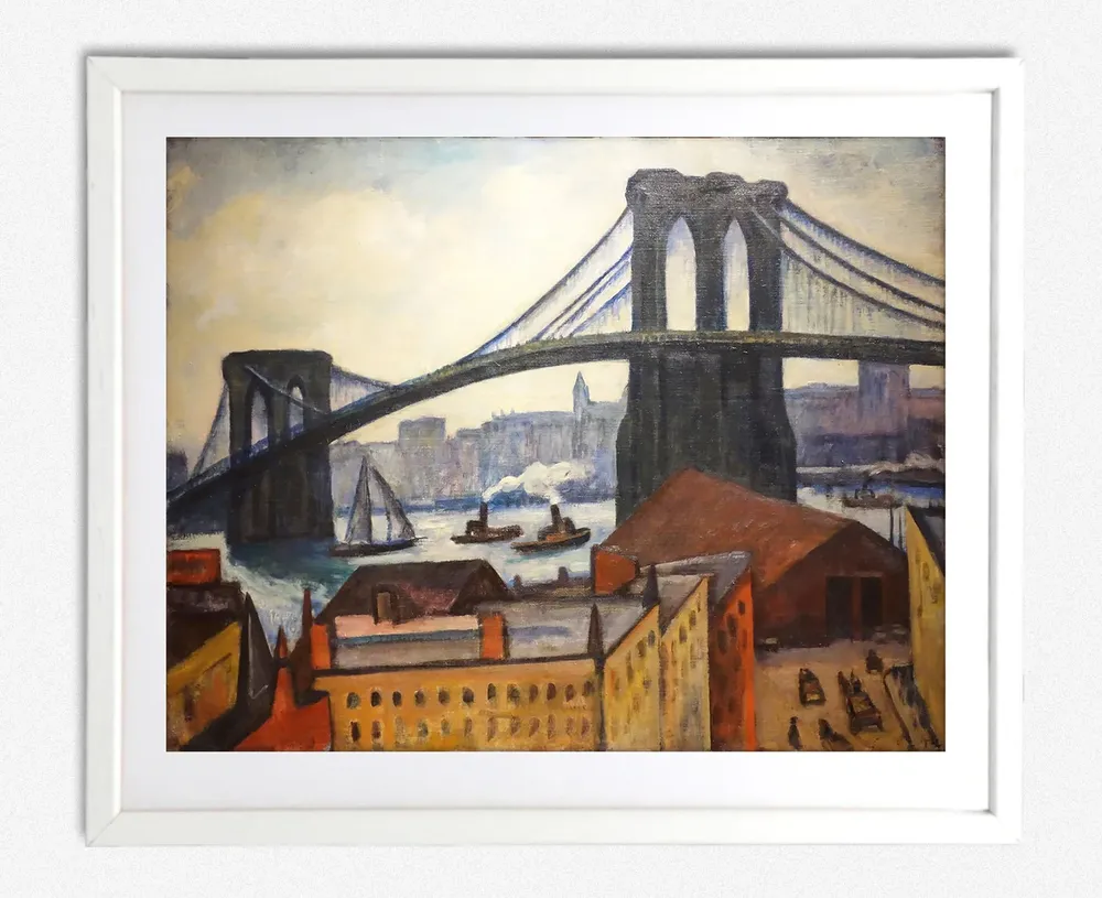 Samuel Halpert’s Brooklyn Bridge, New York Travel Poster - Image 2
