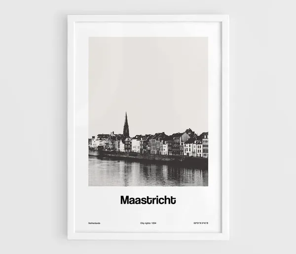 Maastricht Minimalist Cityscape Poster, Holland