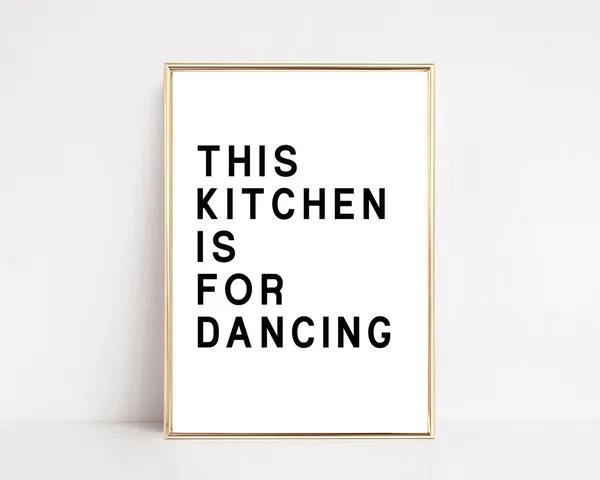 This Kitchen Is For Dancing Sign, Minimalist Print