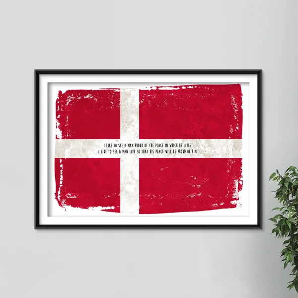 Danish Flag Motivational Poster, National Pride Quote
