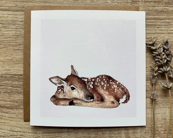Fawn Greeting Card, Gentle Woodland Animal