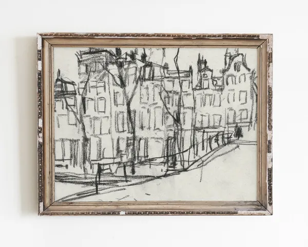 Vintage Architecture Abstract Line Art Sketch Print