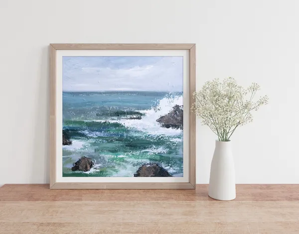 Ocean Seascape Painting Art Print, Katie Jobling