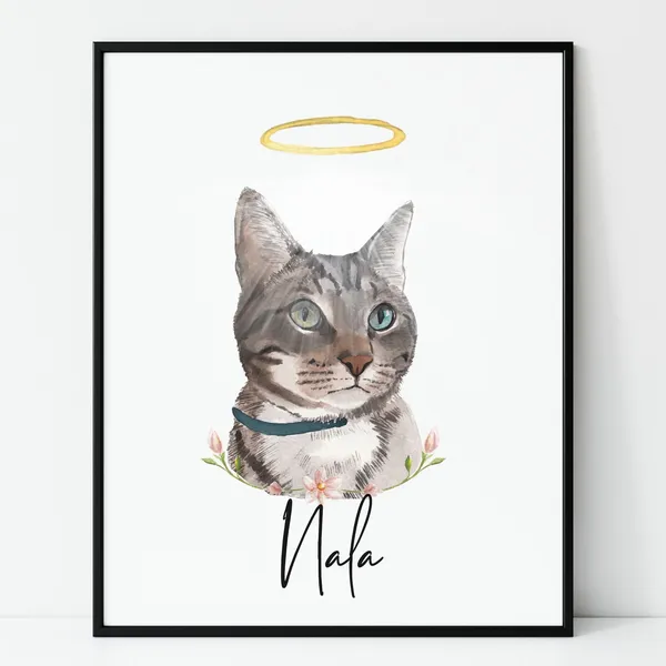 Pet Memorial Watercolor Portrait, Custom Dog Painting