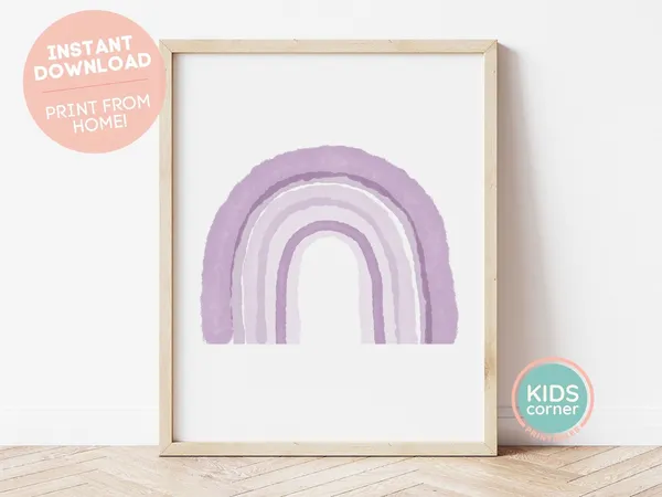 Purple Rainbow Art Print, Rainbow Nursery Decor