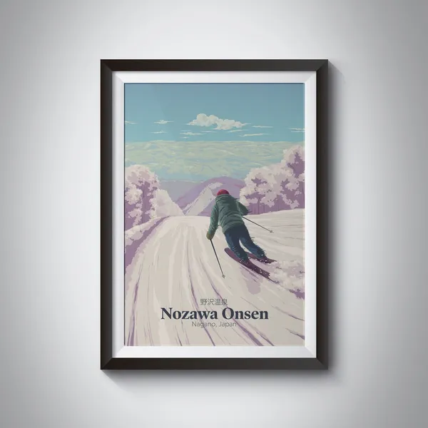 Nozawa Onsen Ski Resort, Japan Travel Poster Print