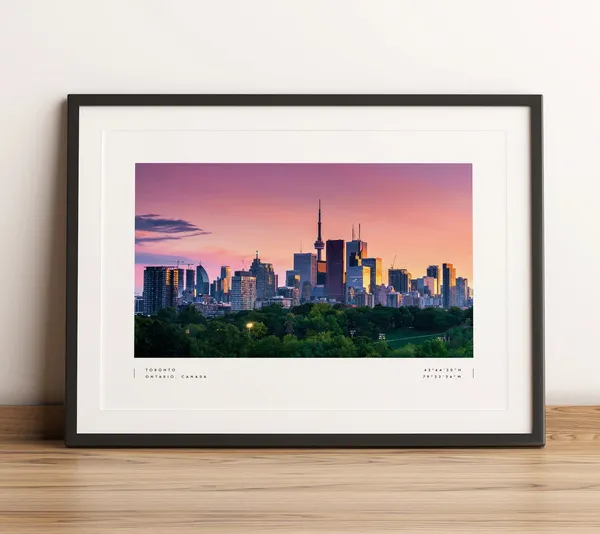 Toronto Coordinates Travel Poster, Home Decor