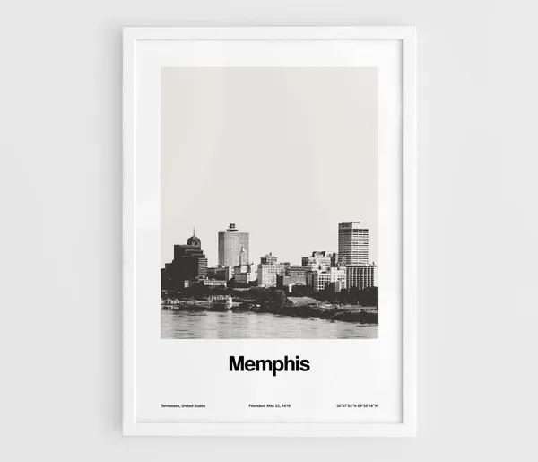 Memphis Skyline Poster, Minimalist Memphis City Art