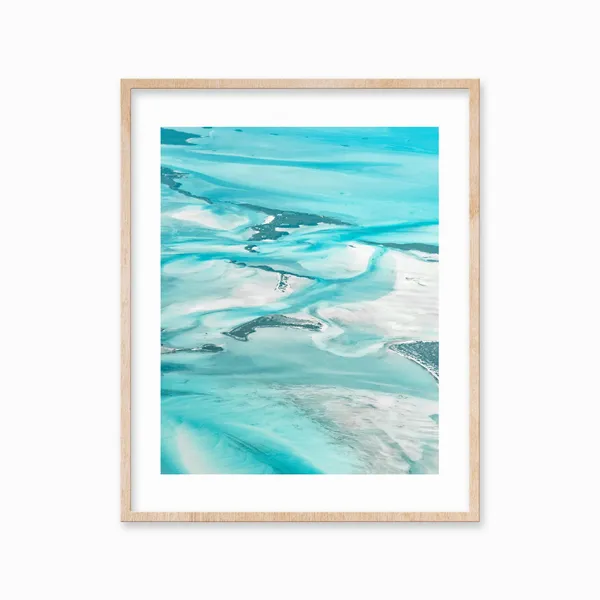 Aerial Beach Photography Travel Poster, Bahamas