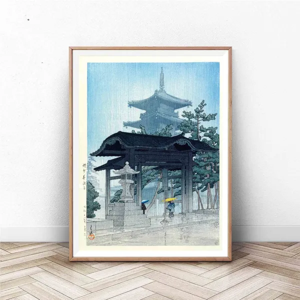 A Rainy Night Japan Wood Block Art Print