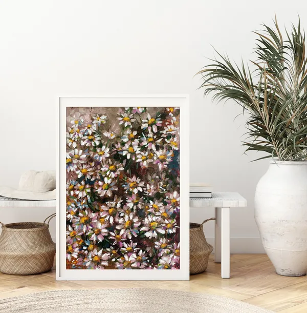 Daisy Print Botanical Floral Art Print