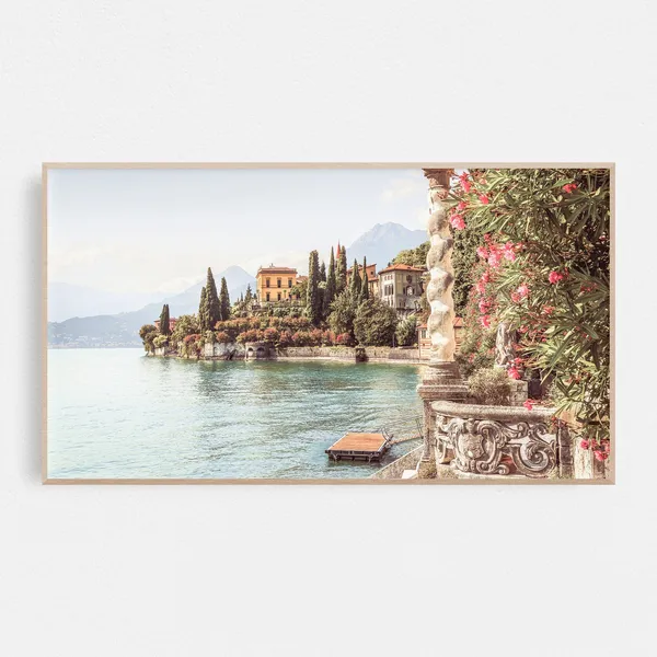 Lake Como Italy Travel Poster, Italian Landscape Art