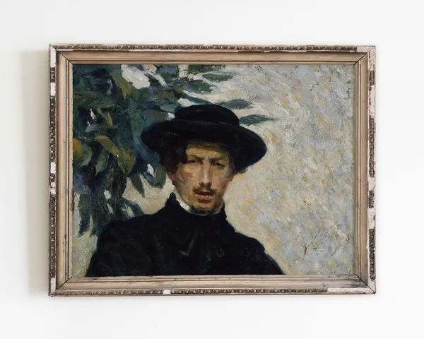 Vintage Man Portrait, Moody Oil Painting Art Print