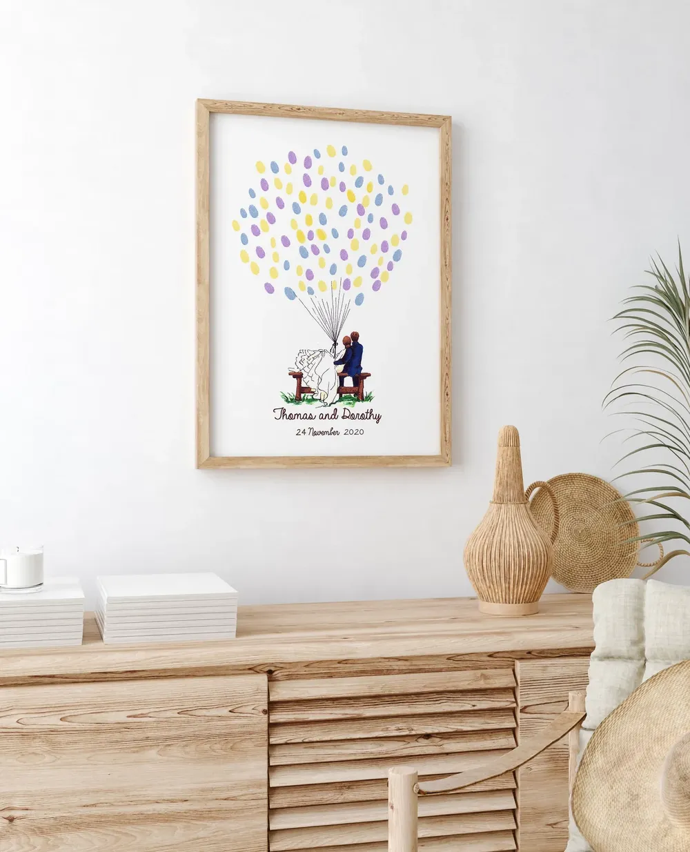 Couple Balloon Guest Book, Wedding Fingerprint Book - Image 4