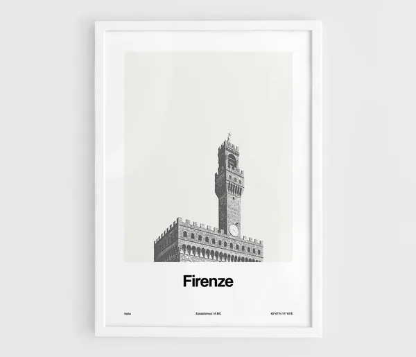 Florence Palazzo Vecchio Minimalist Travel Poster