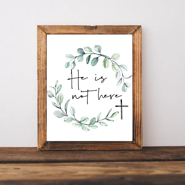 He Is Not Here Easter Christian Religious Art Print