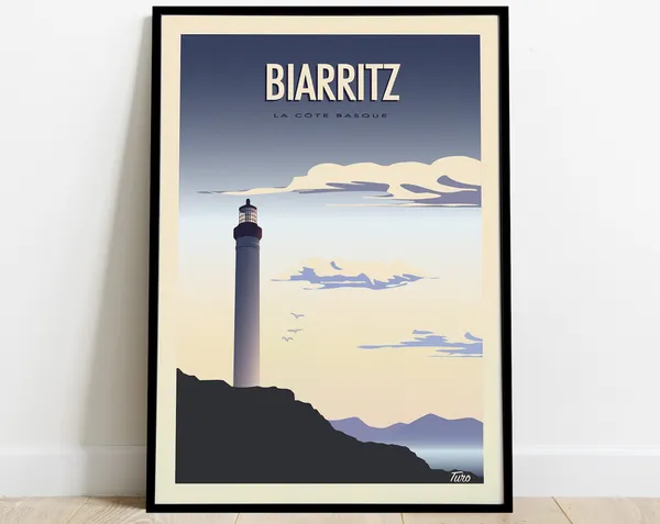 Biarritz Vintage Travel Poster, Basque Coast