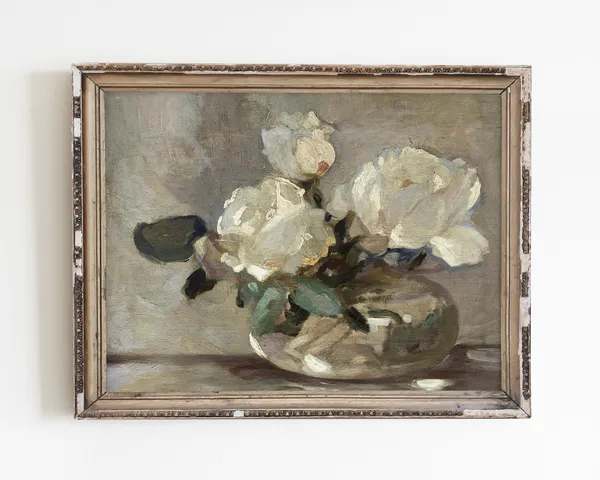 Vintage Rose Flower Still Life Wall Art Print