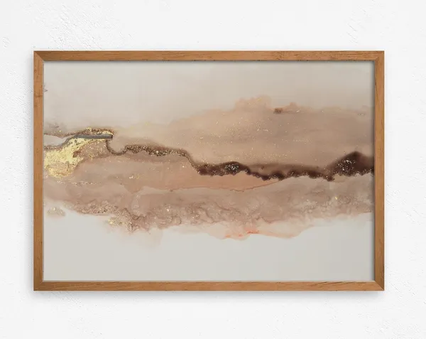 Simple Gold Beauty Abstract Wall Art Print