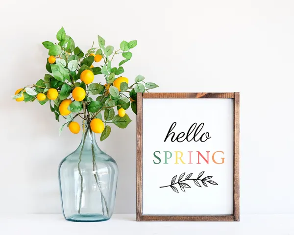 Hello Spring Farmhouse Boho Wall Art Print