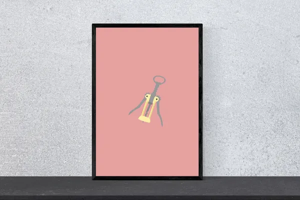 Corkscrew Minimal Modern Pop Art Poster Print