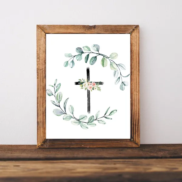 Christian Cross Print, Church Wall Art Poster