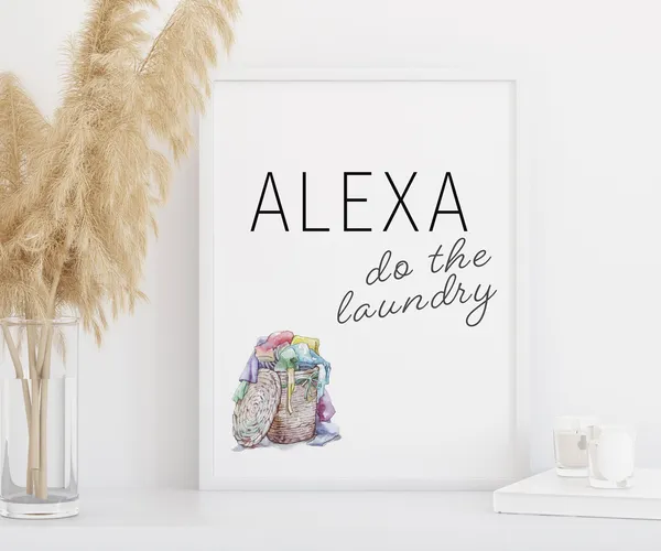 Alexa, Do The Laundry Watercolour Art Print